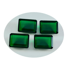 Riyogems 1 Stück grüner Smaragd, CZ, facettiert, 10 x 14 mm, achteckige Form, gut aussehender, hochwertiger loser Edelstein