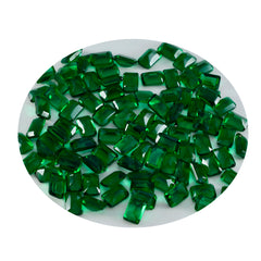 Riyogems 1pc vert émeraude cz facettes 4x6mm forme octogonale a1 qualité pierres précieuses en vrac