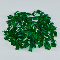 Riyogems 1pc vert émeraude cz facettes 4x6mm forme octogonale a1 qualité pierres précieuses en vrac