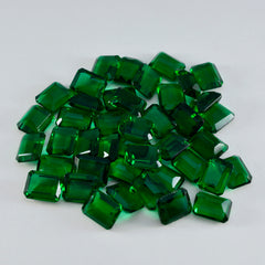Riyogems 1PC Green Emerald CZ Faceted 5x7 mm Octagon Shape Good Quality Loose Stone