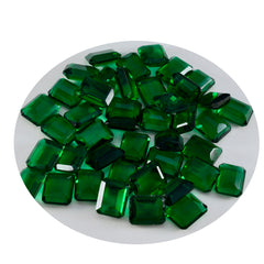Riyogems 1 pièce émeraude verte cz à facettes 6x8mm forme octogonale pierre précieuse en vrac de belle qualité