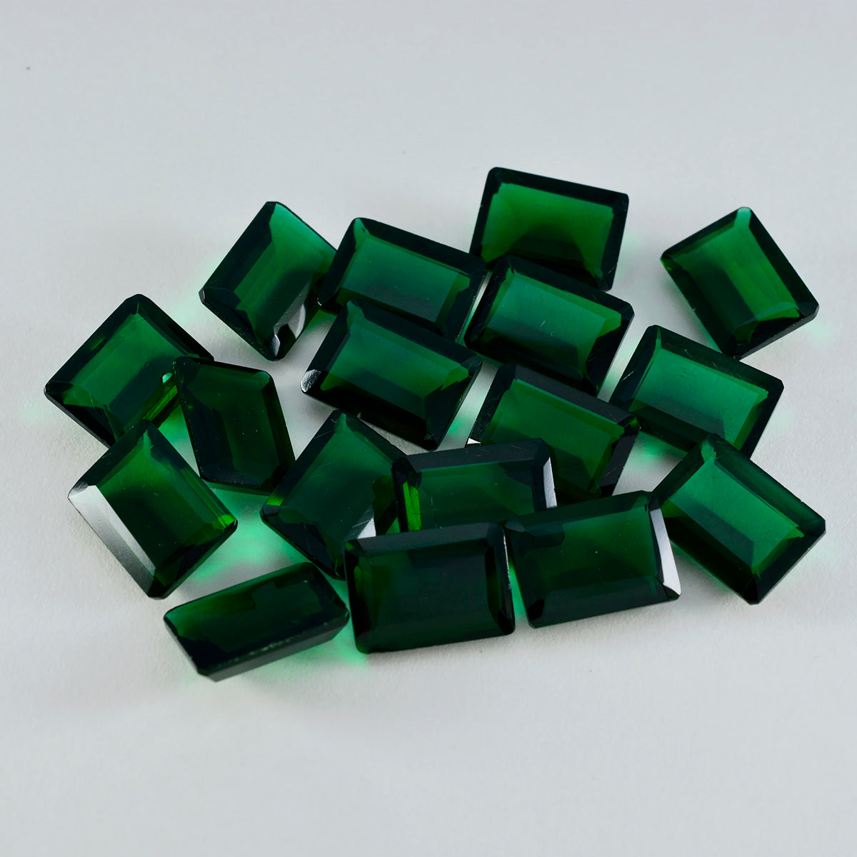 Riyogems 1PC Green Emerald CZ Faceted 7x9 mm Octagon Shape beautiful Quality Gem