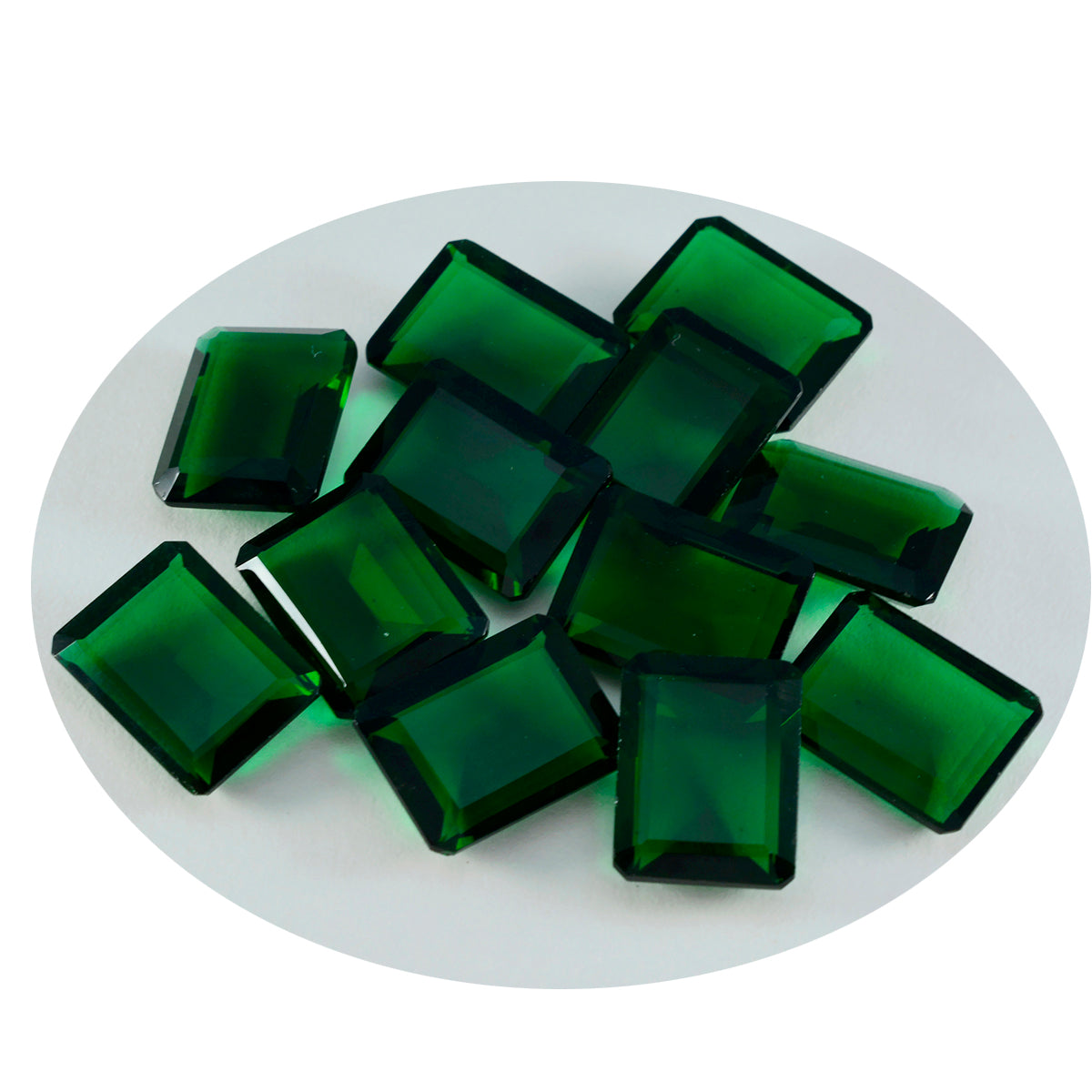 Riyogems 1PC groene smaragd CZ gefacetteerd 8x10 mm achthoekige vorm aantrekkelijke kwaliteitsedelstenen