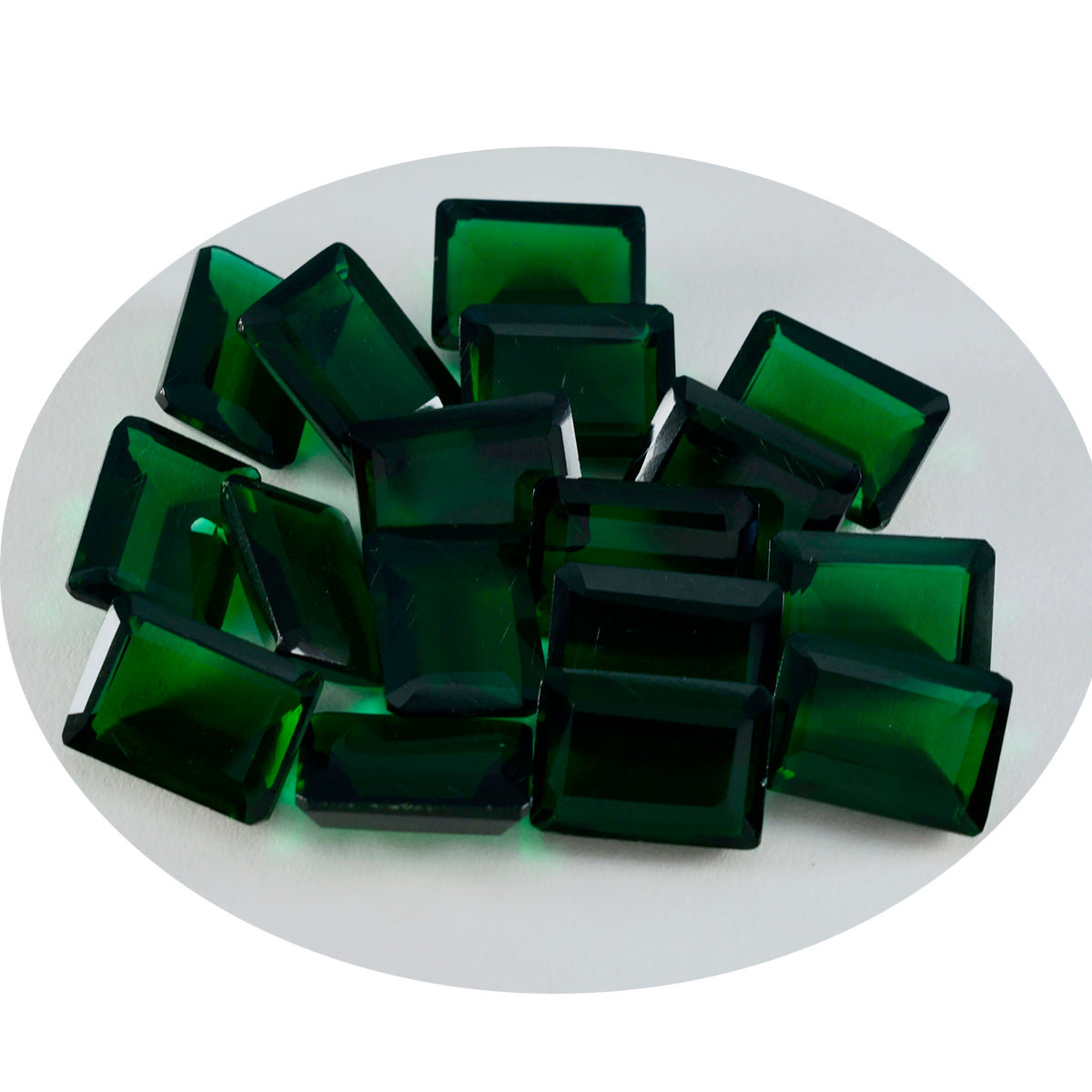 Riyogems 1PC Green Emerald CZ Faceted 9x11 mm Octagon Shape pretty Quality Stone