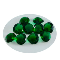 Riyogems 1PC Green Emerald CZ Faceted 10x10 mm Heart Shape fantastic Quality Loose Gem