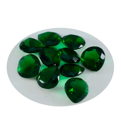 riyogems 1pc green emerald cz faceted 11x11 mm heart shape startling quality loose gems