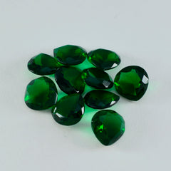 riyogems 1pc green emerald cz faceted 11x11 mm heart shape startling quality loose gems