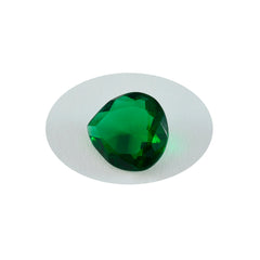 Riyogems 1PC Green Emerald CZ Faceted 12x12 mm Heart Shape wonderful Quality Loose Stone