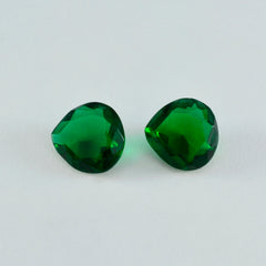 riyogems 1pc green emerald cz faceted 14x14 mm heart shape superb quality gem