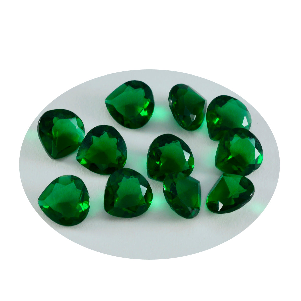 Riyogems 1PC Green Emerald CZ Faceted 4x4 mm Heart Shape excellent Quality Loose Stone