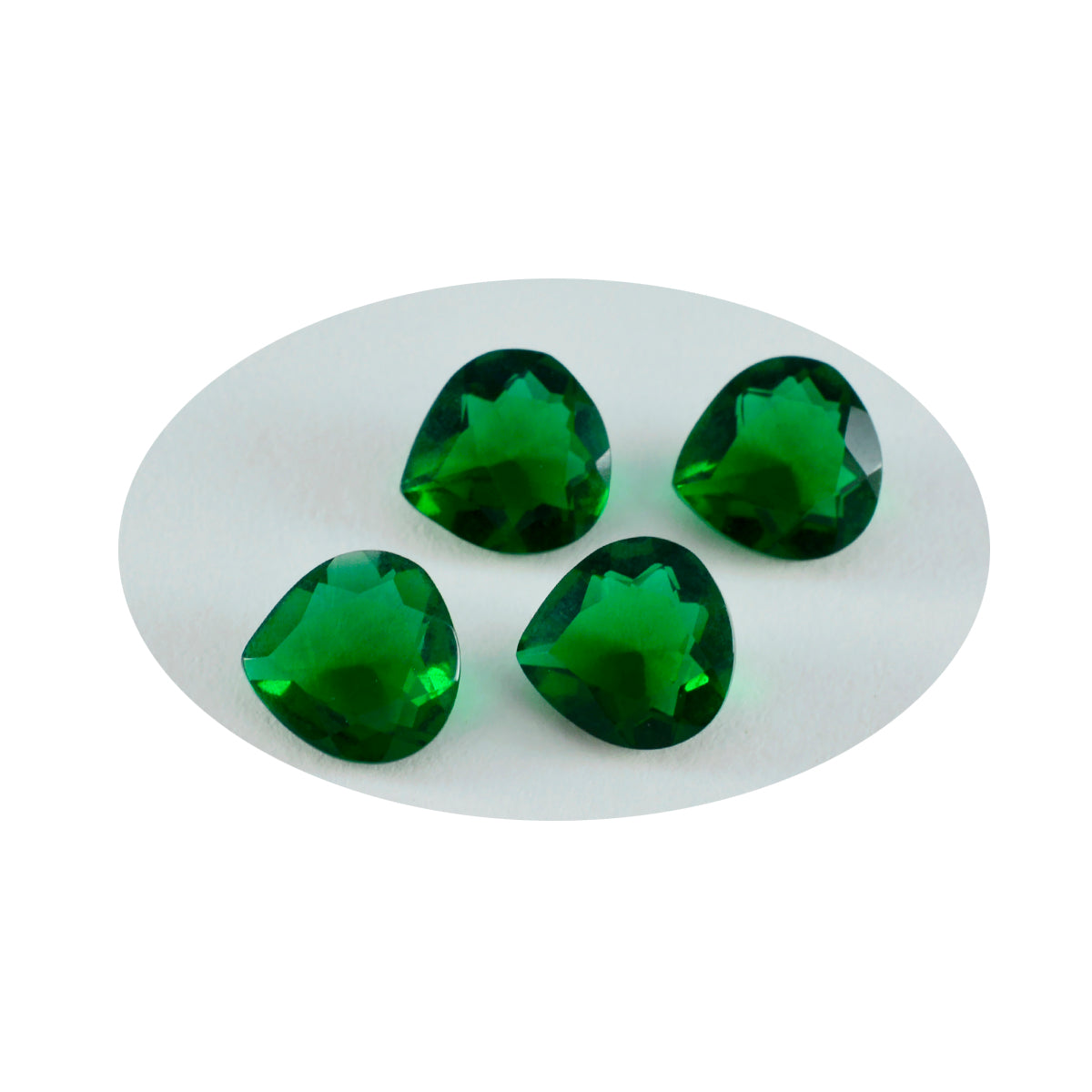 Riyogems 1 Stück grüner Smaragd, CZ, facettiert, 6 x 6 mm, Herzform, Edelstein von erstaunlicher Qualität