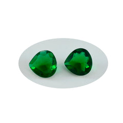 riyogems 1pc グリーン エメラルド CZ ファセット 7x7 mm ハート形の素敵な品質の宝石
