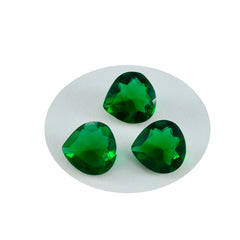 Riyogems 1 Stück grüner Smaragd mit CZ, facettiert, 8 x 8 mm, Herzform, hübscher Qualitätsstein