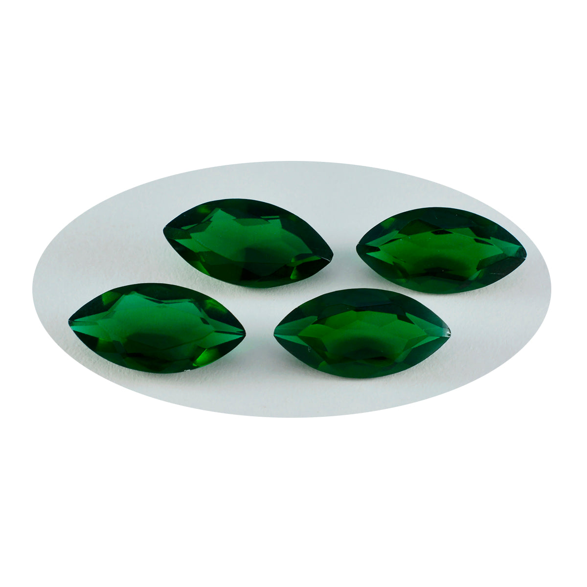 Riyogems 1 pieza Esmeralda verde CZ facetada 3x5mm forma ovalada gema suelta de buena calidad