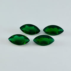 Riyogems 1 pièce émeraude verte cz à facettes 10x20mm forme marquise pierre précieuse de bonne qualité