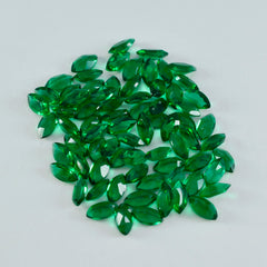 Riyogems 1 Stück grüner Smaragd mit CZ, facettiert, 2,5 x 5 mm, Marquise-Form, Schönheitsqualitätsstein