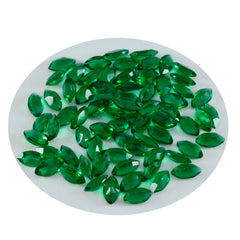 Riyogems 1PC Green Emerald CZ Faceted 2x4 mm Marquise Shape amazing Quality Gemstone