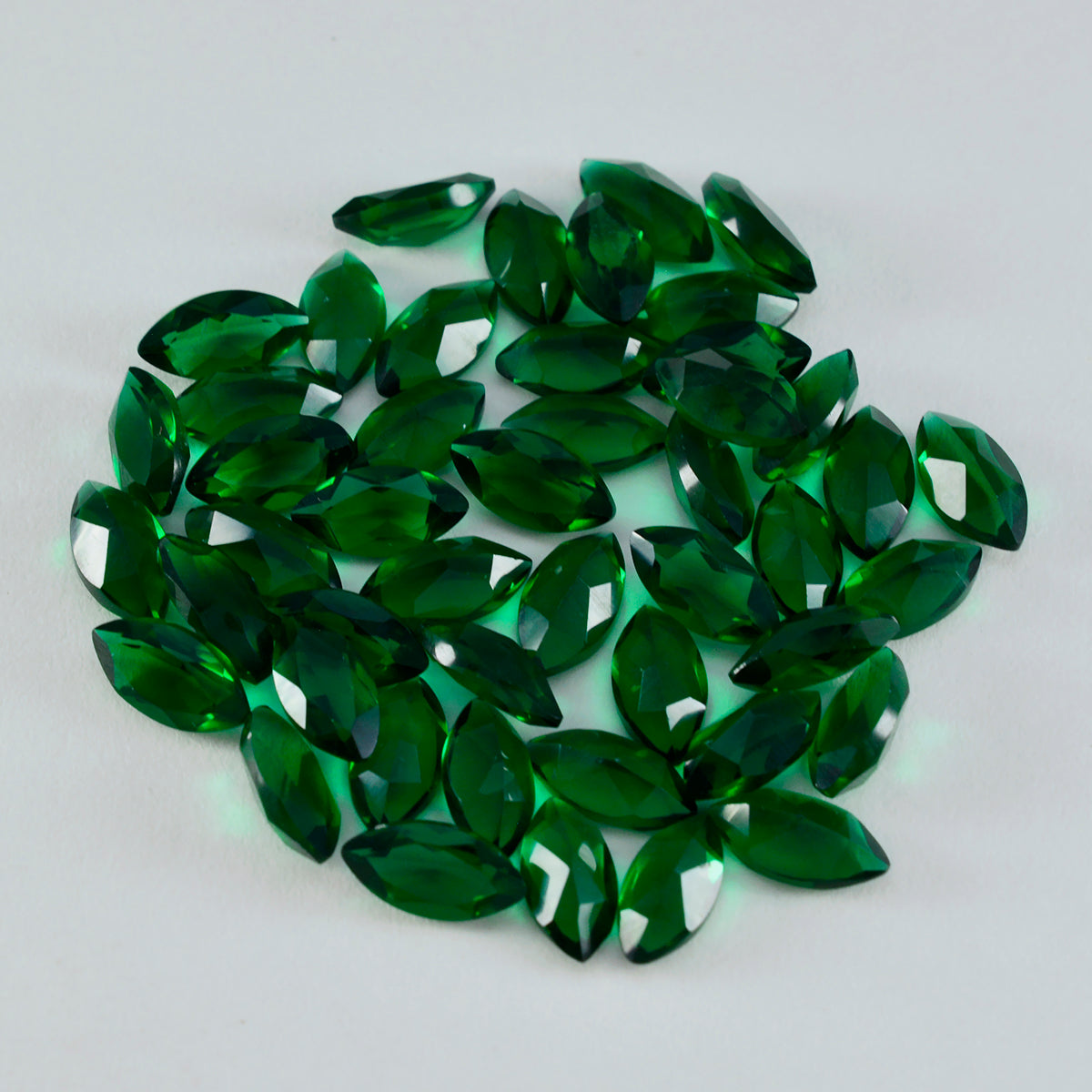 riyogems 1pc green emerald cz faceted 3x6 mm marquise shape cute quality loose gem