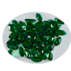 Riyogems 1 Stück grüner Smaragd, CZ, facettiert, 4 x 8 mm, Marquise-Form, A-Qualität, lose Edelsteine