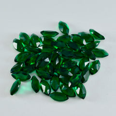 Riyogems 1 pieza verde esmeralda CZ facetada 5x10 mm forma marquesa piedra suelta de calidad AA