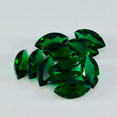 Riyogems 1 pieza verde esmeralda CZ facetada 9x18 mm forma marquesa piedra de calidad A1