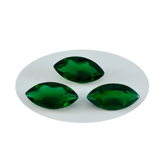 Riyogems 1 Stück grüner Smaragd, CZ, facettiert, 9 x 18 mm, Marquise-Form, A1-Qualitätsstein