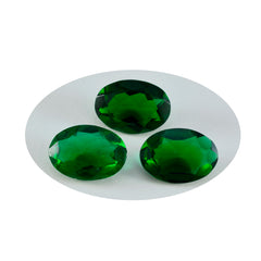 riyogems 1pc グリーン エメラルド CZ ファセット 10x14 mm 楕円形のかなり品質のルース宝石