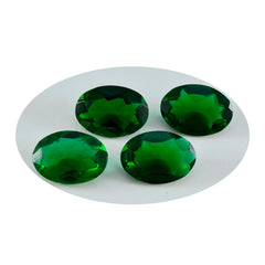 Riyogems 1 Stück grüner Smaragd, CZ, facettiert, 12 x 16 mm, ovale Form, erstaunliche Qualität, lose Edelsteine