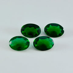 Riyogems 1 Stück grüner Smaragd, CZ, facettiert, 12 x 16 mm, ovale Form, erstaunliche Qualität, lose Edelsteine