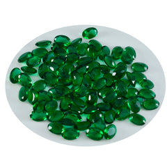 Riyogems 1PC Green Emerald CZ Faceted 3x5 mm Oval Shape Nice Quality Loose Gem