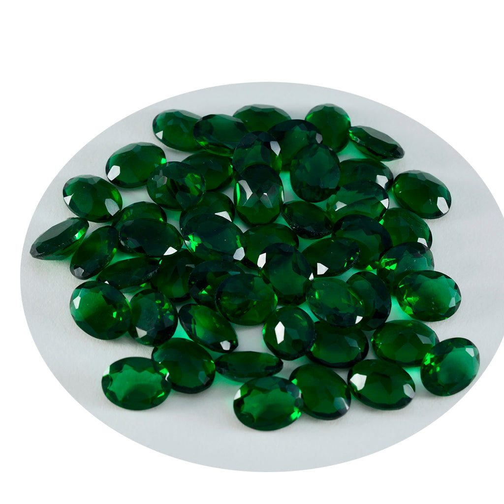 riyogems 1шт зеленый изумруд граненый cz 4x6 мм овальная форма красивое качество россыпь драгоценных камней