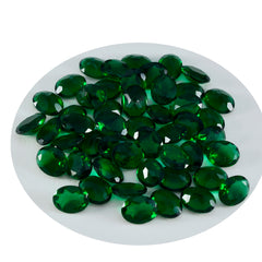 Riyogems 1 Stück grüner Smaragd, CZ, facettiert, 4 x 6 mm, ovale Form, schöne, hochwertige lose Edelsteine