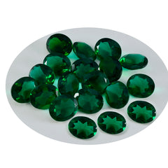 riyogems 1pc グリーン エメラルド CZ ファセット 6x8 mm 楕円形のかなり品質のルース宝石