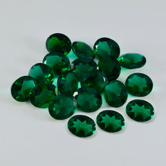 Riyogems 1 Stück grüner Smaragd, CZ, facettiert, 6 x 8 mm, ovale Form, hübscher, hochwertiger, loser Edelstein