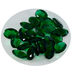 Riyogems 1 Stück grüner Smaragd mit CZ, facettiert, 8 x 10 mm, ovale Form, gut aussehende Qualitätsedelsteine