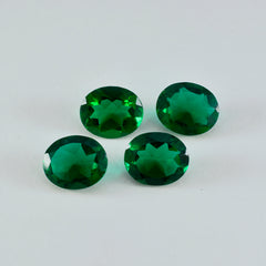 Riyogems 1 pieza Esmeralda verde CZ facetada 10x12 mm forma ovalada piedra preciosa de excelente calidad