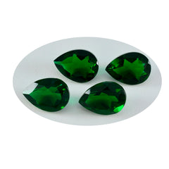 Riyogems 1PC Green Emerald CZ Faceted 10x14 mm Pear Shape sweet Quality Loose Gem