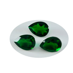 Riyogems 1PC Green Emerald CZ Faceted 12x16 mm Pear Shape superb Quality Loose Gems