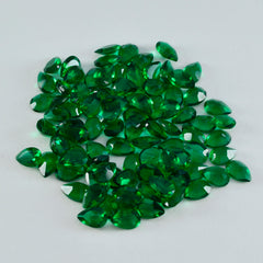 Riyogems 1 pieza verde esmeralda CZ facetada 4x6 mm forma de pera hermosa calidad piedra preciosa suelta