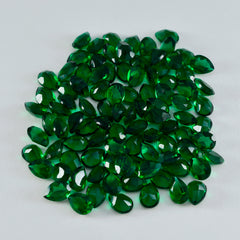 Riyogems 1PC groene smaragd CZ gefacetteerde 4x6 mm peervorm knappe kwaliteit losse edelsteen