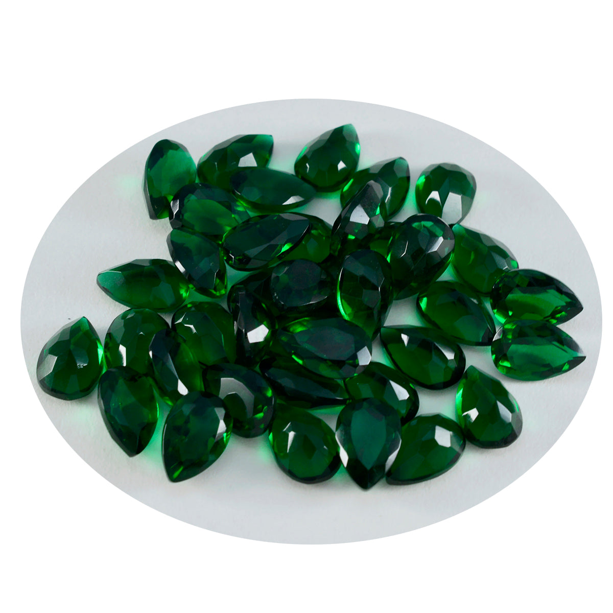 Riyogems 1PC Green Emerald CZ Faceted 5x7 mm Pear Shape great Quality Gem