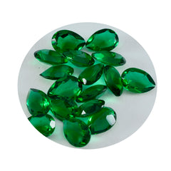 Riyogems 1 pieza Esmeralda verde CZ facetada 7x10 mm forma de pera piedra de calidad sorprendente