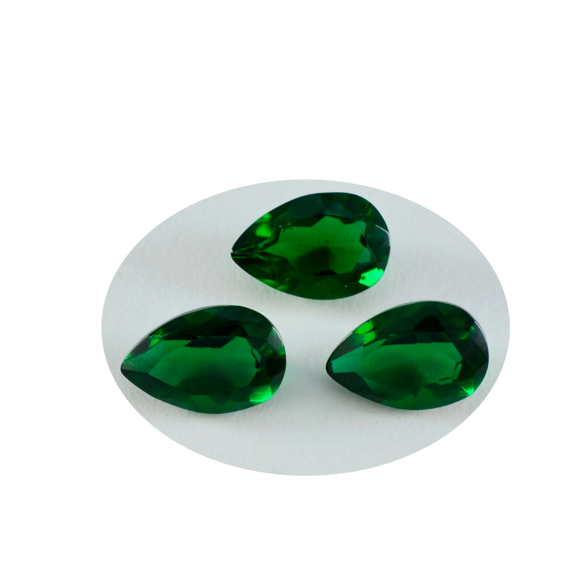 riyogems 1pc グリーン エメラルド CZ ファセット 8x12 mm ペアシェイプ素晴らしい品質の宝石