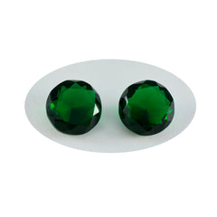 Riyogems 1PC Green Emerald CZ Faceted 13x13 mm Round Shape Nice Quality Gems