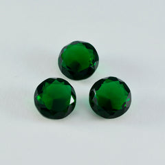 Riyogems 1PC Green Emerald CZ Faceted 14x14 mm Round Shape beautiful Quality Stone