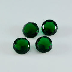 Riyogems 1 Stück grüner Smaragd, CZ, facettiert, 15 x 15 mm, runde Form, attraktiver Qualitätsedelstein