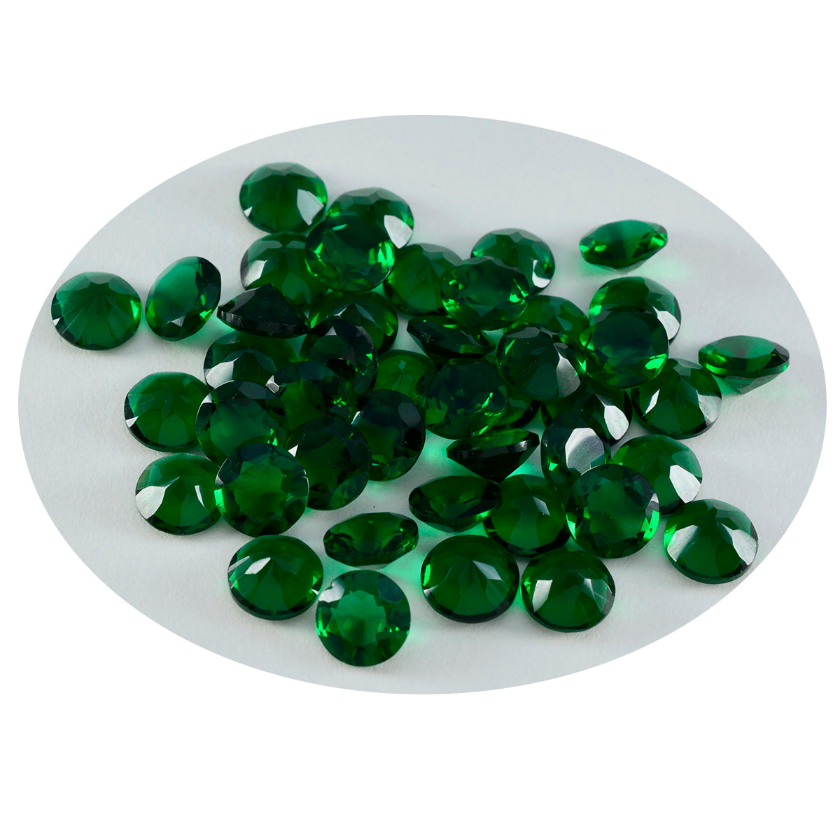 Riyogems 1pc vert émeraude cz facettes 2x2mm forme ronde qualité impressionnante pierre en vrac