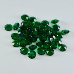 Riyogems 1 pieza verde esmeralda CZ facetada 0.118 x 0.118 in forma redonda belleza calidad piedra preciosa suelta