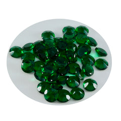 Riyogems 1 pieza Esmeralda verde CZ facetada 4x4 mm forma redonda gema de calidad increíble