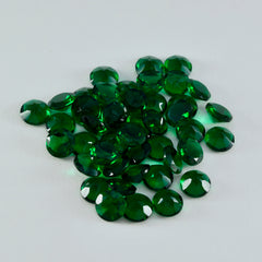 Riyogems 1 Stück grüner Smaragd, CZ, facettiert, 3 x 3 mm, runde Form, Schönheitsqualität, loser Edelstein